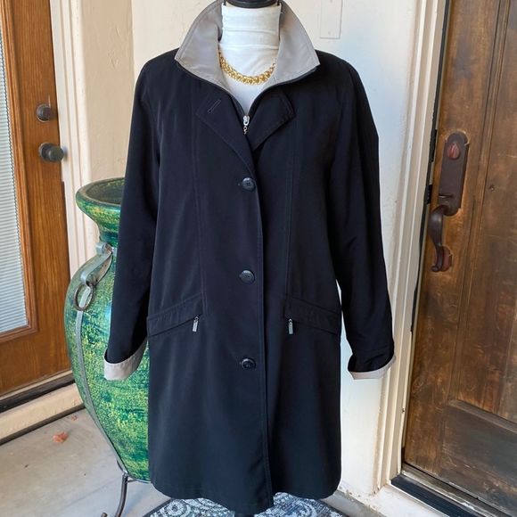 Waterproof trench coat style with removable warm lining size petite medium - Picture 1 of 13